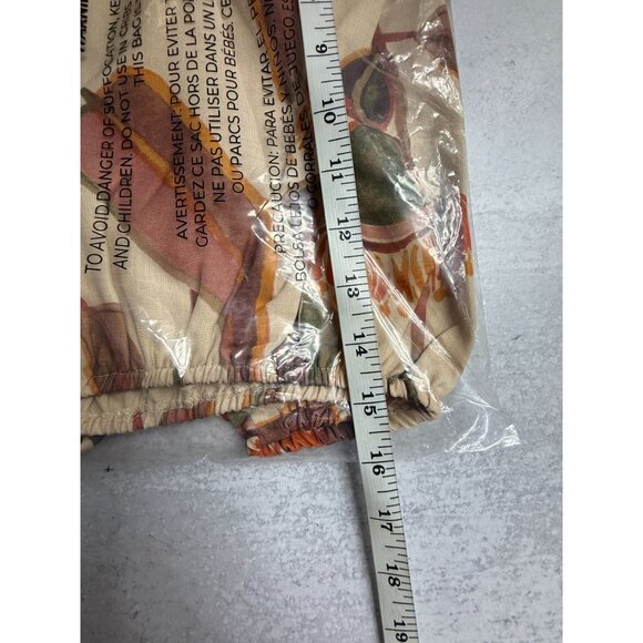 Andrea Iyamah Halima Cropped Top Rust and Cream Abstract Print Size‎ S - Picture 8 of 14